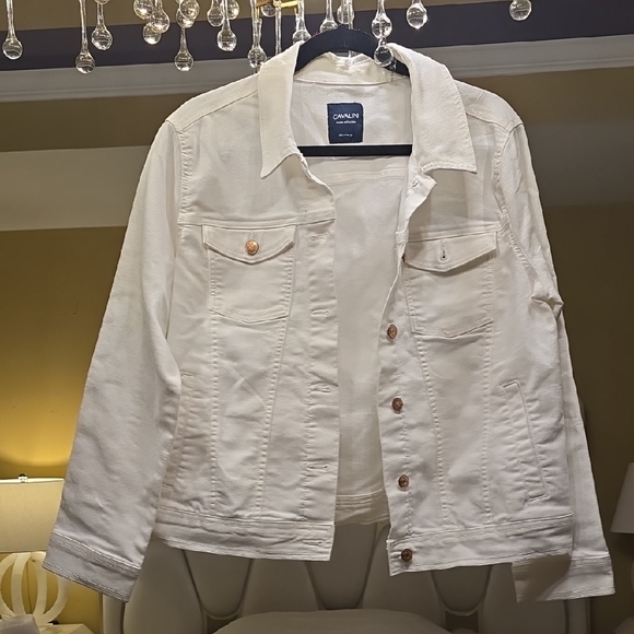 Calvin Klein Women's White Jean Jacket EUC - Picture 1 of 15